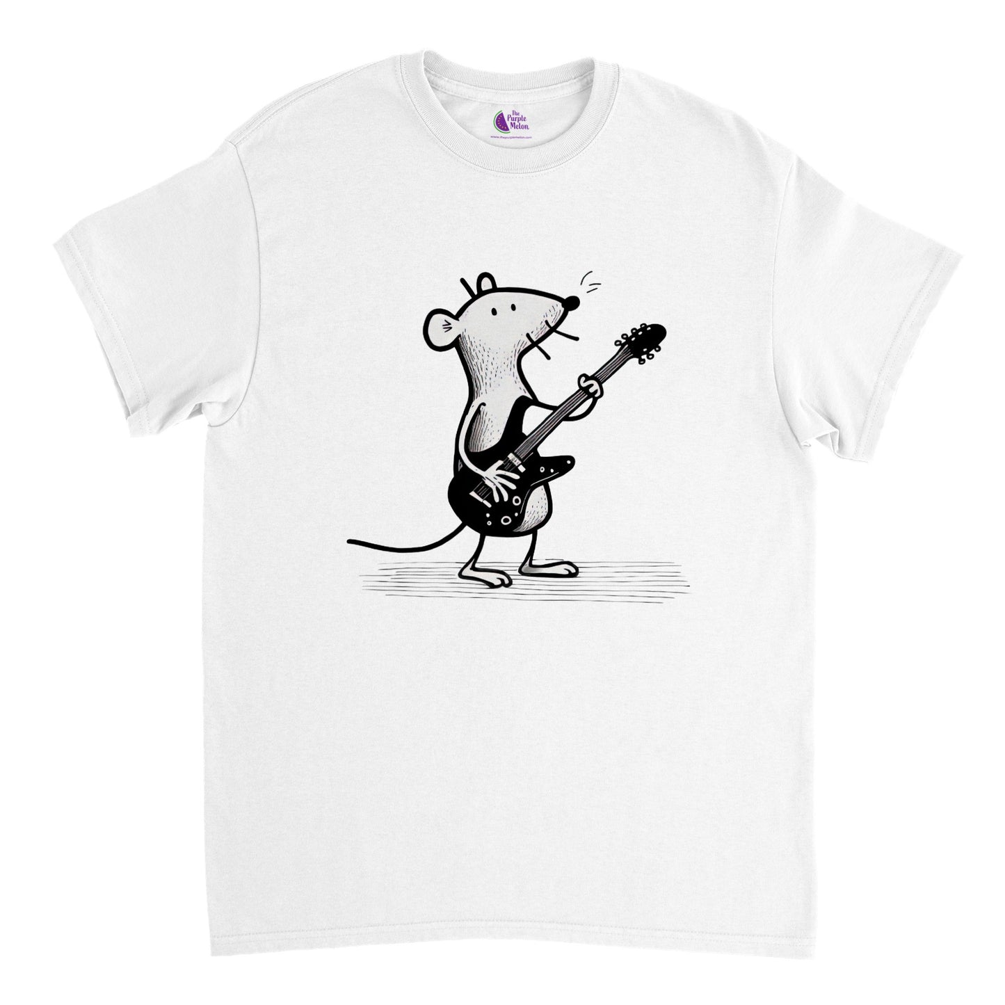 Mouse playing guitar Heavyweight Unisex Crewneck T-shirt