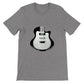 grey t-shirt with Black and White Pop-Art Guitar  Print
