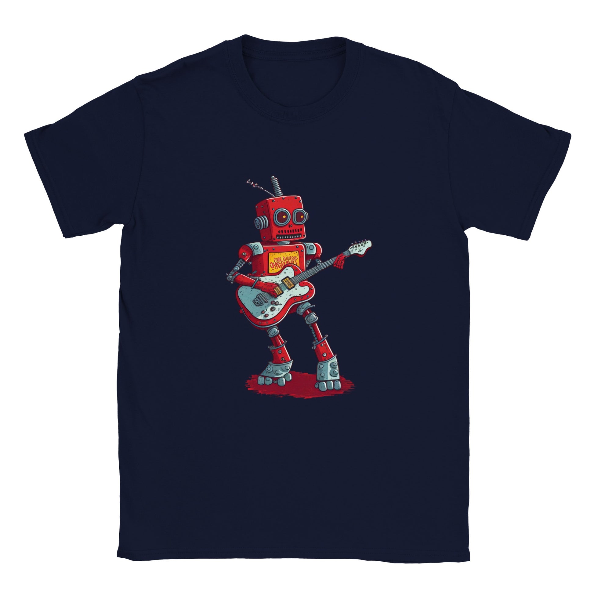 Robot playing the guitar kids t-shirt print