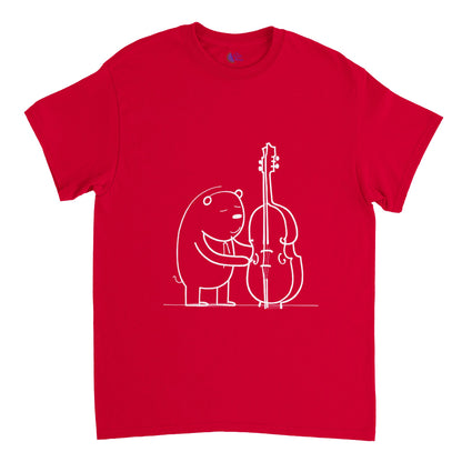 Bear playing double bass Heavyweight Unisex Crewneck T-shirt