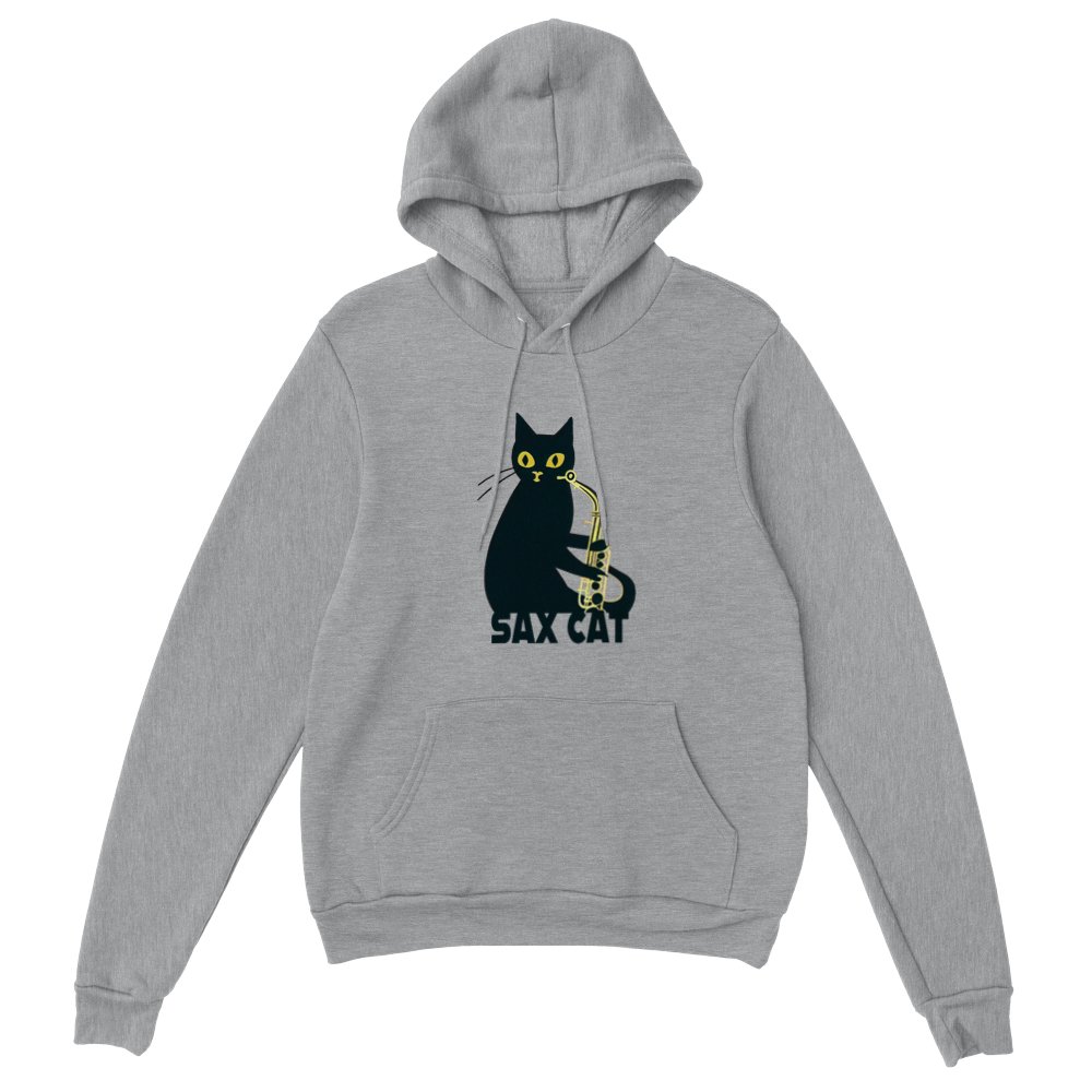 Sax Cat Print Premium Unisex Pullover Hoodie