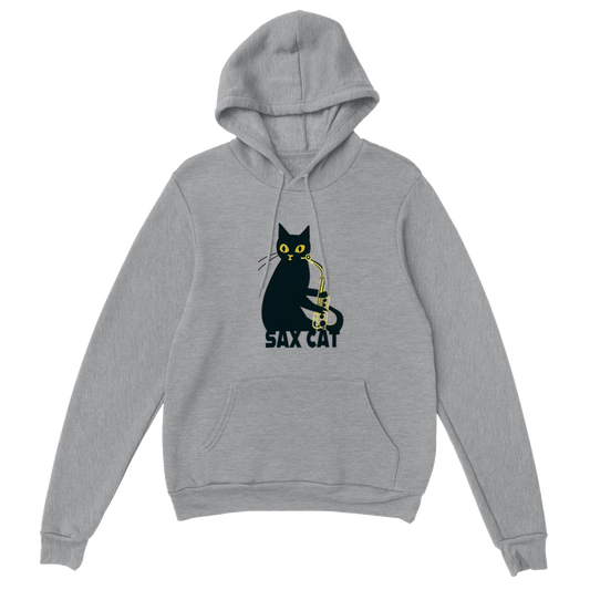 Sax Cat Print Premium Unisex Pullover Hoodie