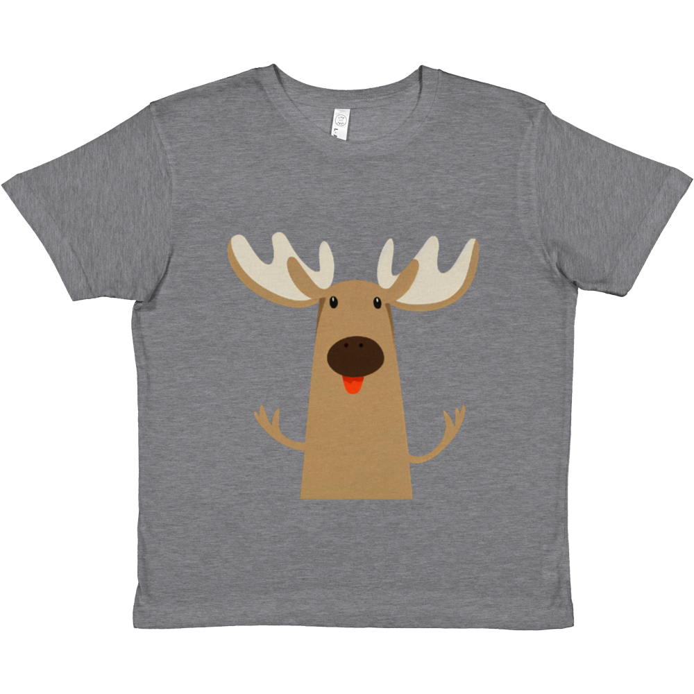 grey t-shirt with cute moose print