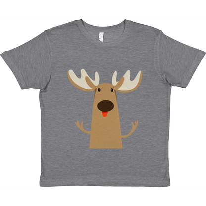 grey t-shirt with cute moose print