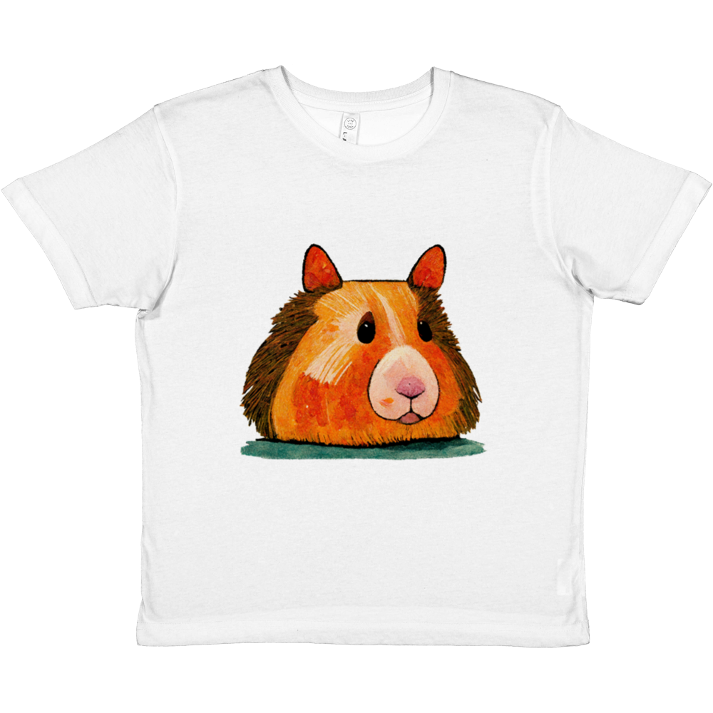 Kids white t-shirt with a cute guinea pig print