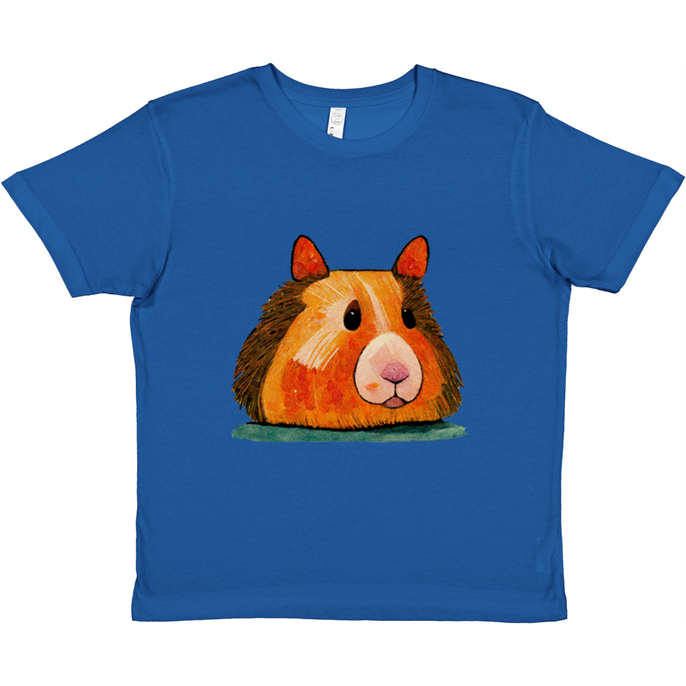 Kids royal blue t-shirt with a cute guinea pig print