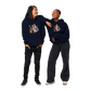 Pink Cat Playing a Saxophone Premium Unisex Pullover Hoodie.