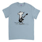 Light Blue t-shirt with a mouse playing guitar print