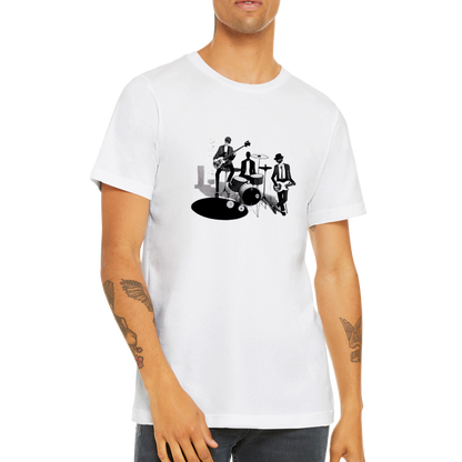Jazz Trio Black and White Print Premium Unisex Crewneck T-shirt.