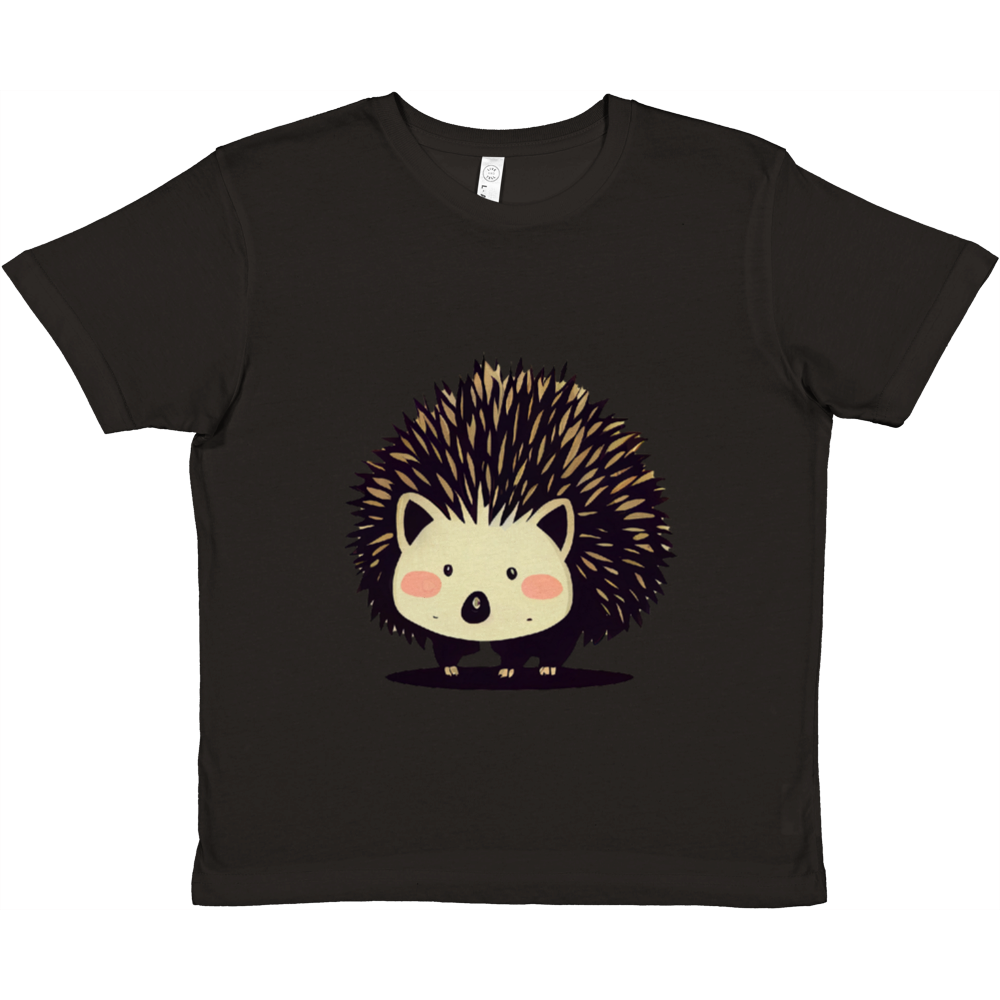 Kids black t-shirt with cute hedgehog print