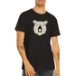 Guy wearing a black t-shirt with a bear print