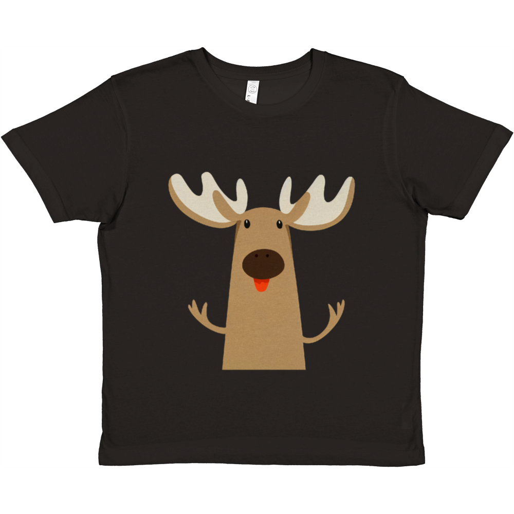 black t-shirt with cute moose print