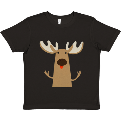 black t-shirt with cute moose print
