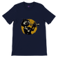 Navy t-shirt with a cat playing the trumpet print