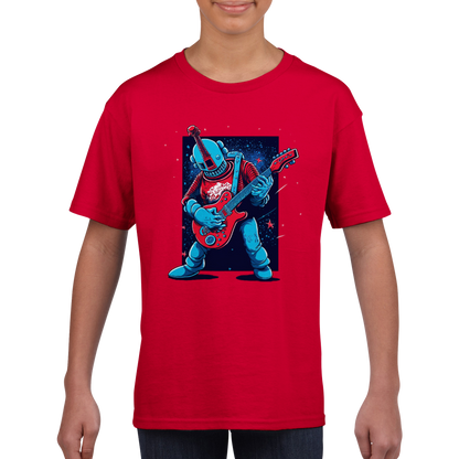 Space Robot Playing Guitar Classic Kids Crewneck T-shirt