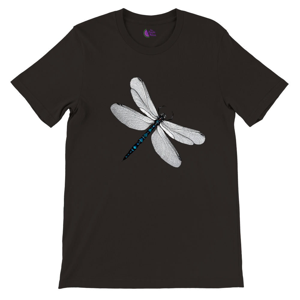 Fly High in Style with Our Dragonfly Print Premium Unisex Crewneck T-shirt!