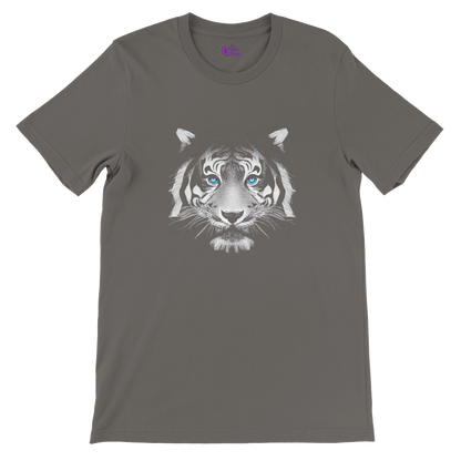 grey t-shirt with a tiger print
