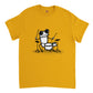 Frog drummer print gold t-shirt