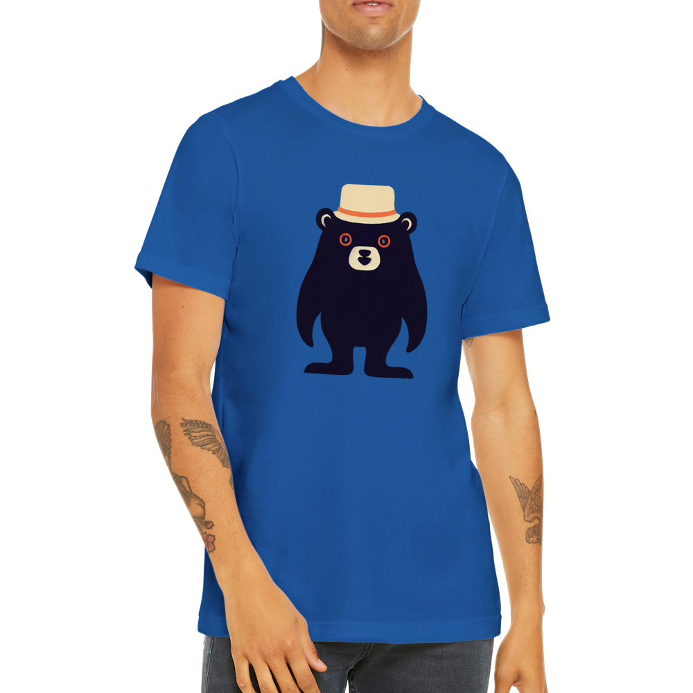 Royal blue t-shirt with cute bear print