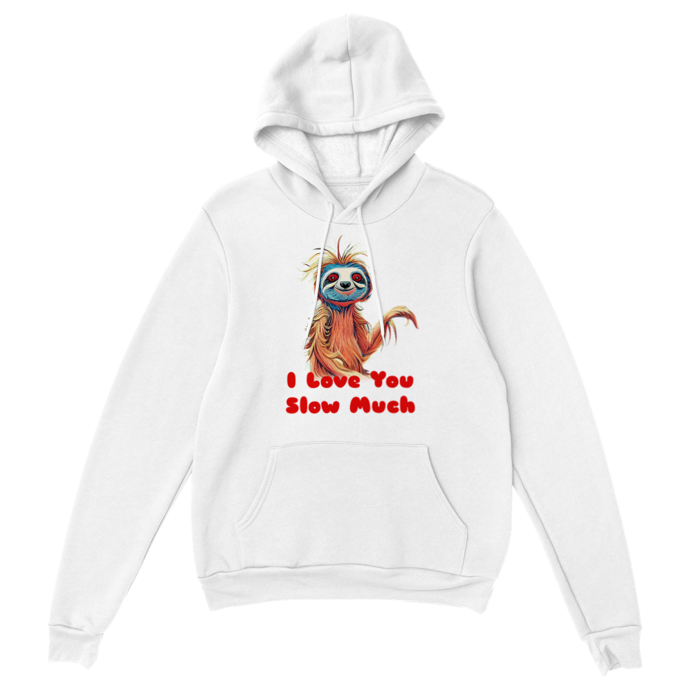 I Love You Slow Much Sloth Print Premium Unisex Pullover Hoodie