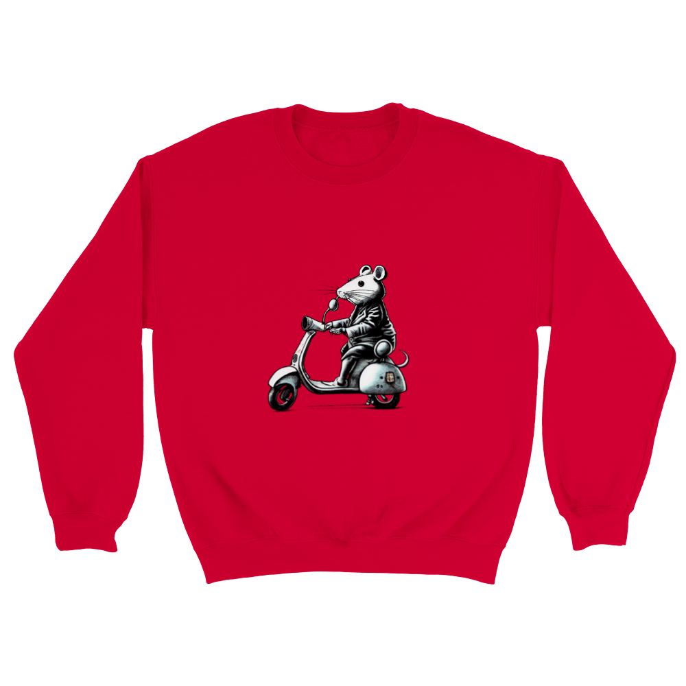 Rat Riding a Motor Scooter Classic Unisex Crewneck Sweatshirt