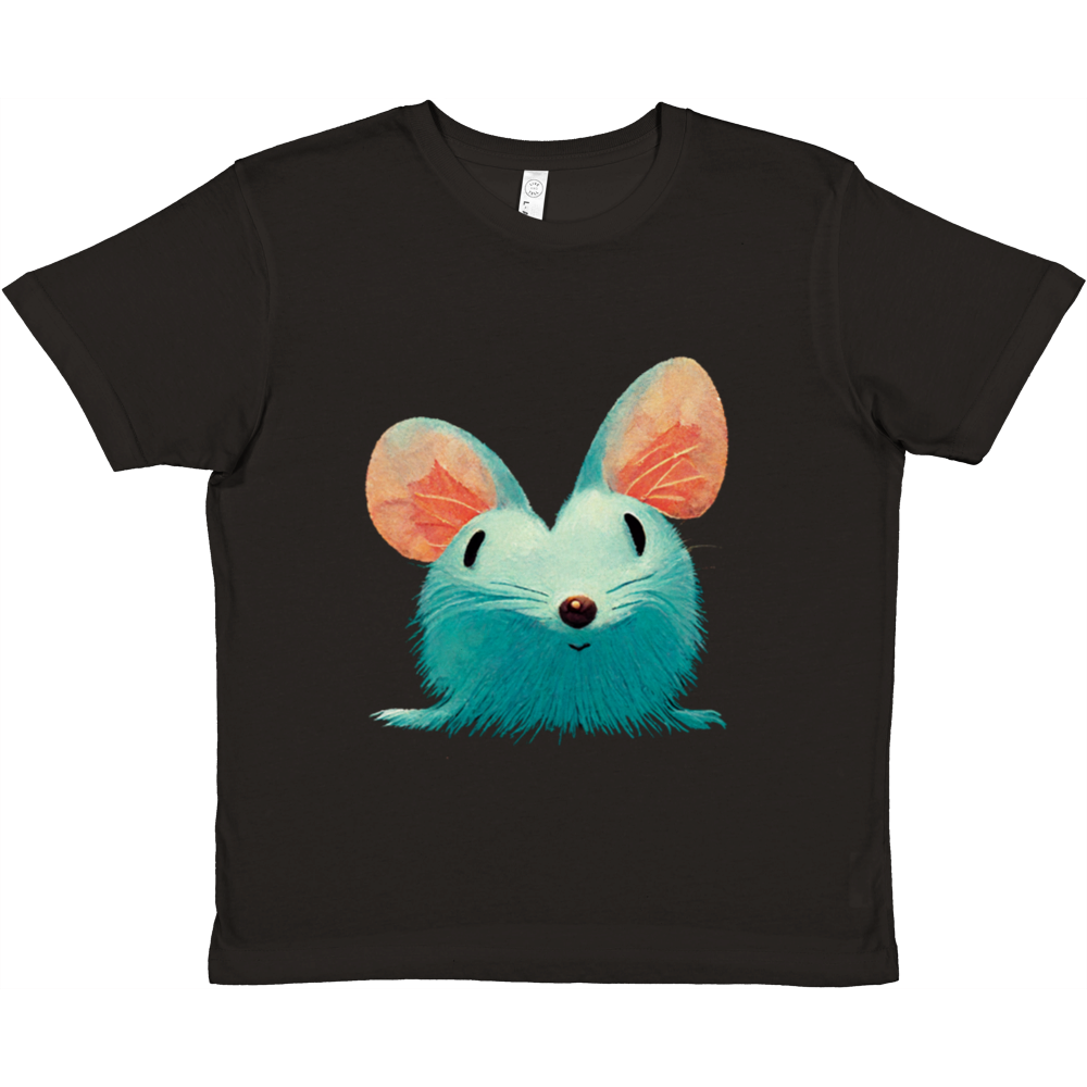 black t-shirt with cute mouse print