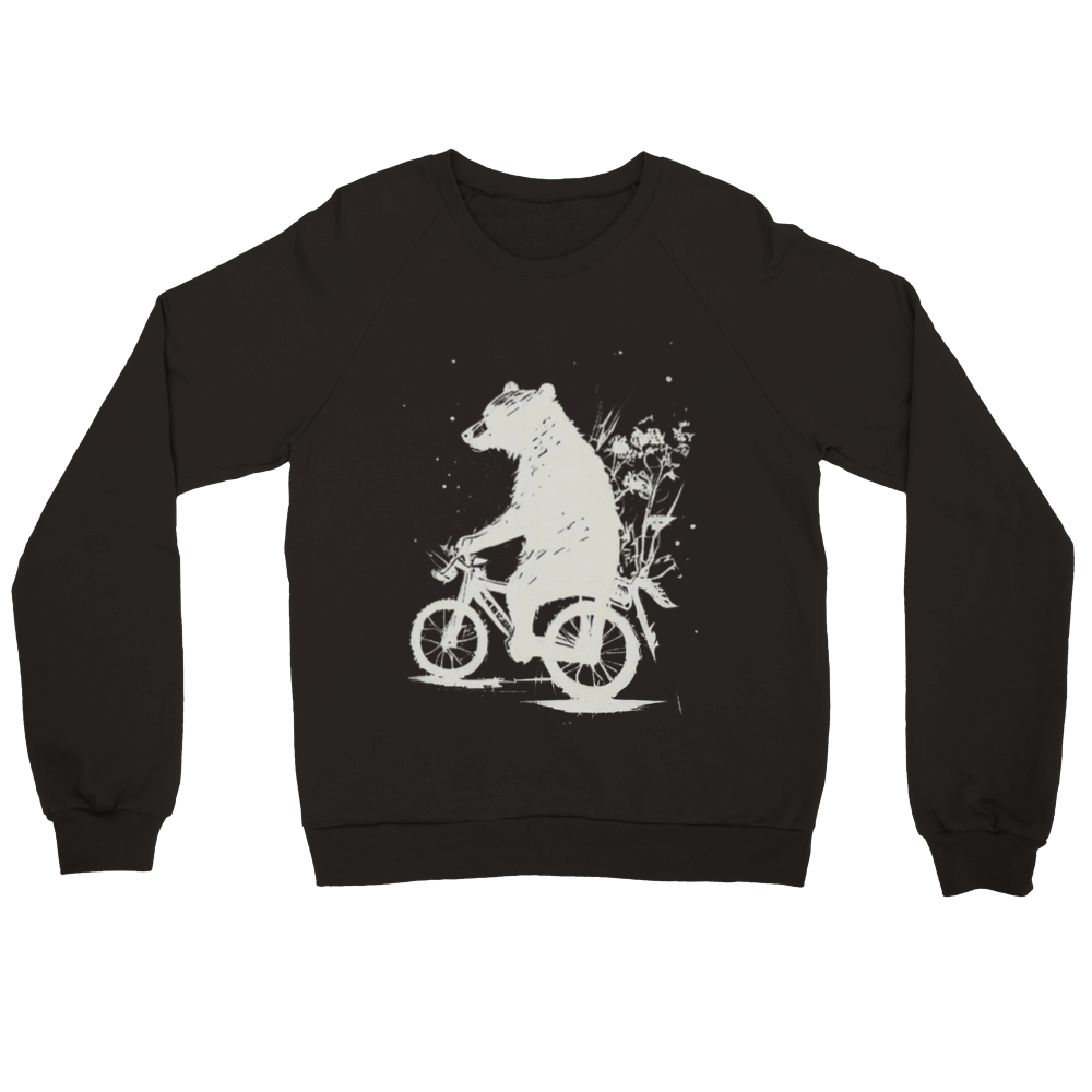 Bear Riding a Bike Premium Unisex Crewneck Sweatshirt