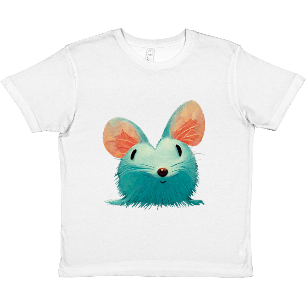 white t-shirt with cute mouse print