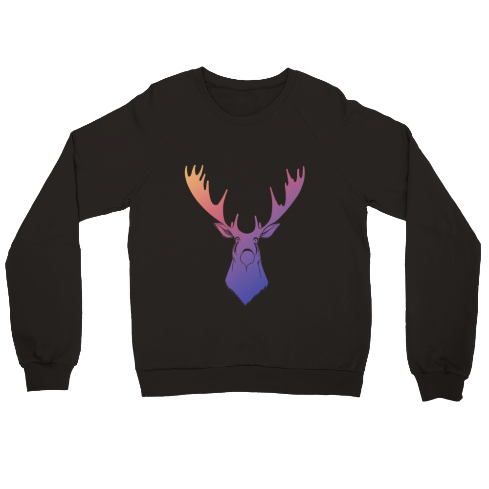 Rainbow Moose Print Premium Unisex Crewneck Sweatshirt