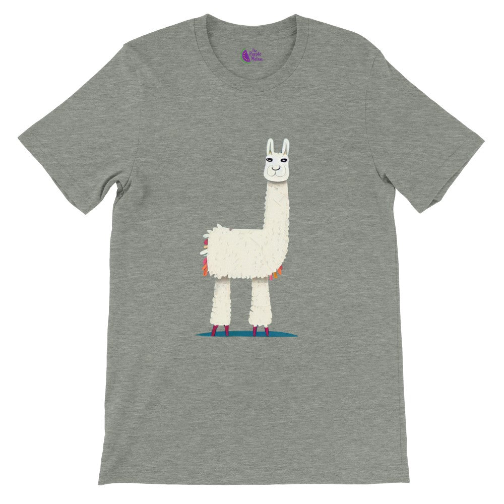 Cute Llama Premium Unisex Crewneck T-shirt.