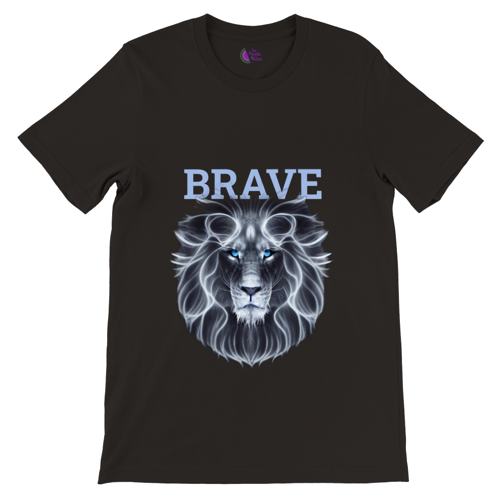 Unleash Your Inner Brave with Our Premium Lion Print Crewneck T-Shirt