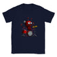 Kids navy t-shirt with crazy robot playing the drums