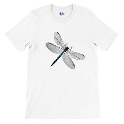 Fly High in Style with Our Dragonfly Print Premium Unisex Crewneck T-shirt!
