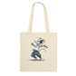 natural tote bag with hip hop mouse print