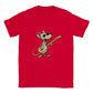 Cool rat playing a guitar print on red t-shirt