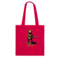 Red tote bag with Banjo Rat print