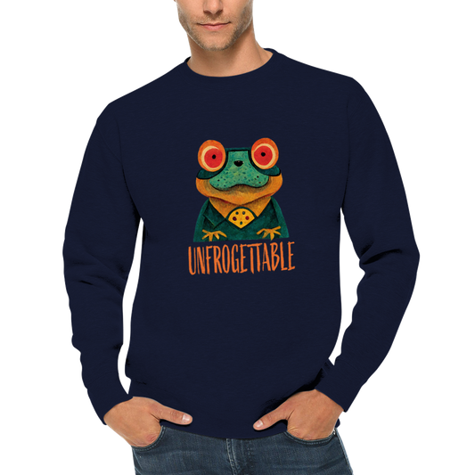 Cute Unfrogettable Frog Print Premium Unisex Crewneck Sweatshirt