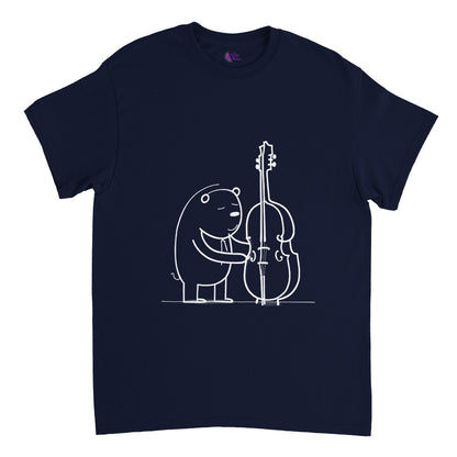 Bear playing double bass Heavyweight Unisex Crewneck T-shirt