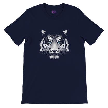 navy blue t-shirt with a tiger print