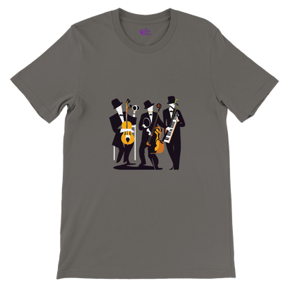 Jazz Up Your Style with the Pop Art Jazz Trio Premium Unisex Crewneck T-shirt!