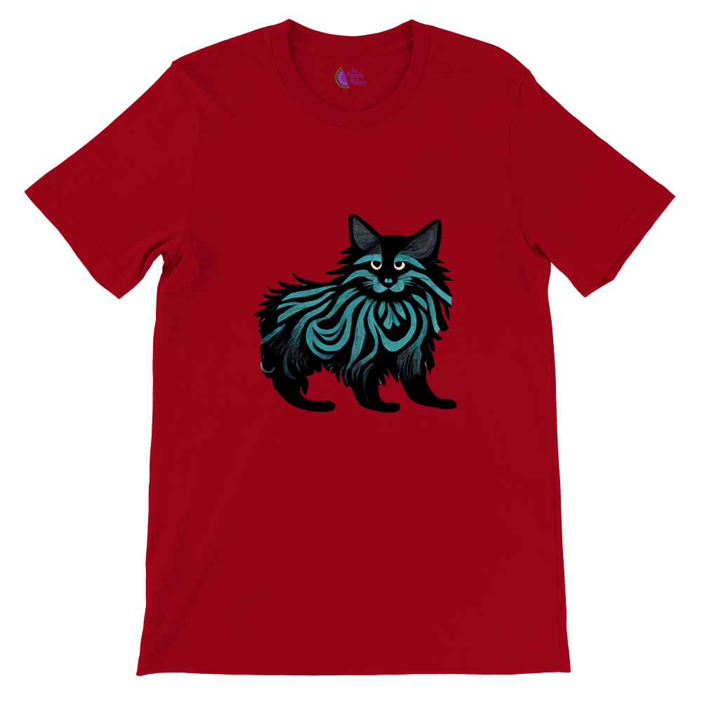 red t-shirt with a Maine Coon cat print