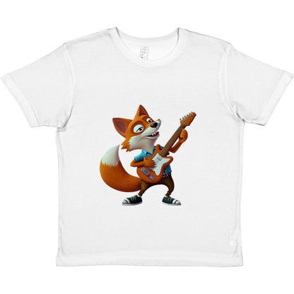 Fox Playing a Guitar Premium Kids Crewneck T-shirt