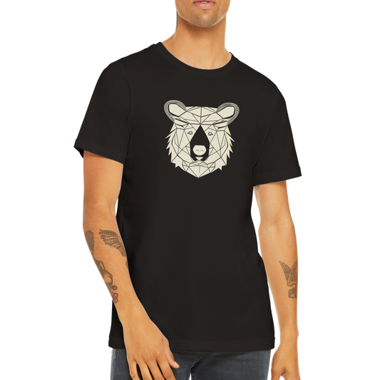 Guy wearing a black t-shirt with a bear print