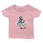 Baby pink t-shirt with a ballerina fron in a tutu print