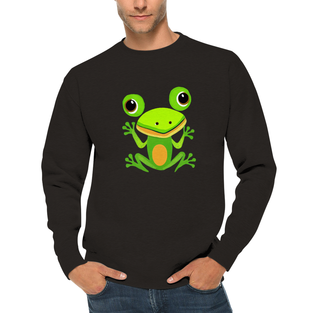 Cute Frog Print Premium Unisex Crewneck Sweatshirt