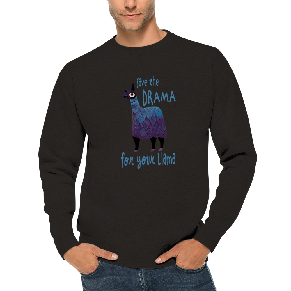 Save the Drama For Your Llama Premium Unisex Crewneck Sweatshirt