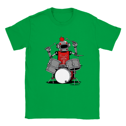 Robot Playing Drums Classic Kids Crewneck T-shirt