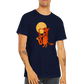 Cat Playing the Saxophone Under the Full Moon Premium Unisex Crewneck T-shirt.