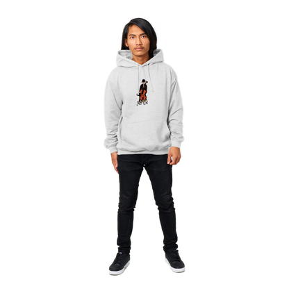 Jazz Cat Playing Double Bass Premium Unisex Pullover Hoodie.