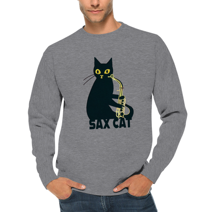 Sax Cat Print Premium Unisex Crewneck Sweatshirt